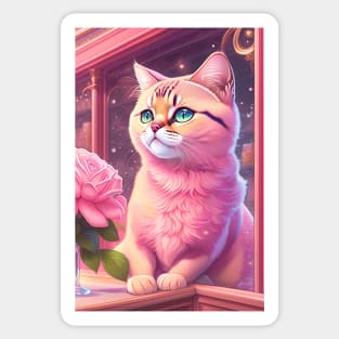 Pinkish British Shorthair Sticker